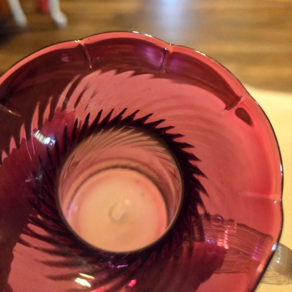 Nantucket Glassworks Cranberry Glass Pitcher - Picture 7 of 7